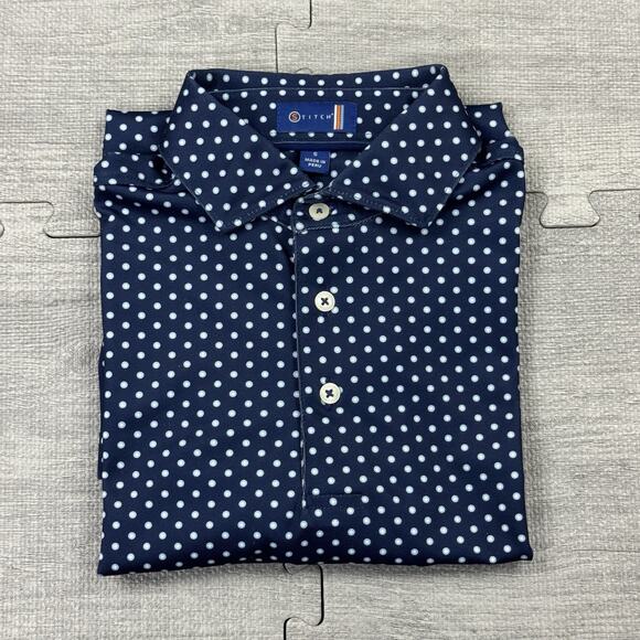 Stitch Golf Double Dot Polo Shirt Men’ Sz Small Golf Preppy EUC AOP Retail: $118 - Picture 9 of 11